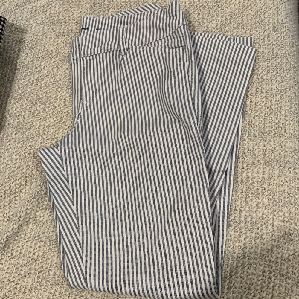 Old Navy Blue and White striped pants cropped